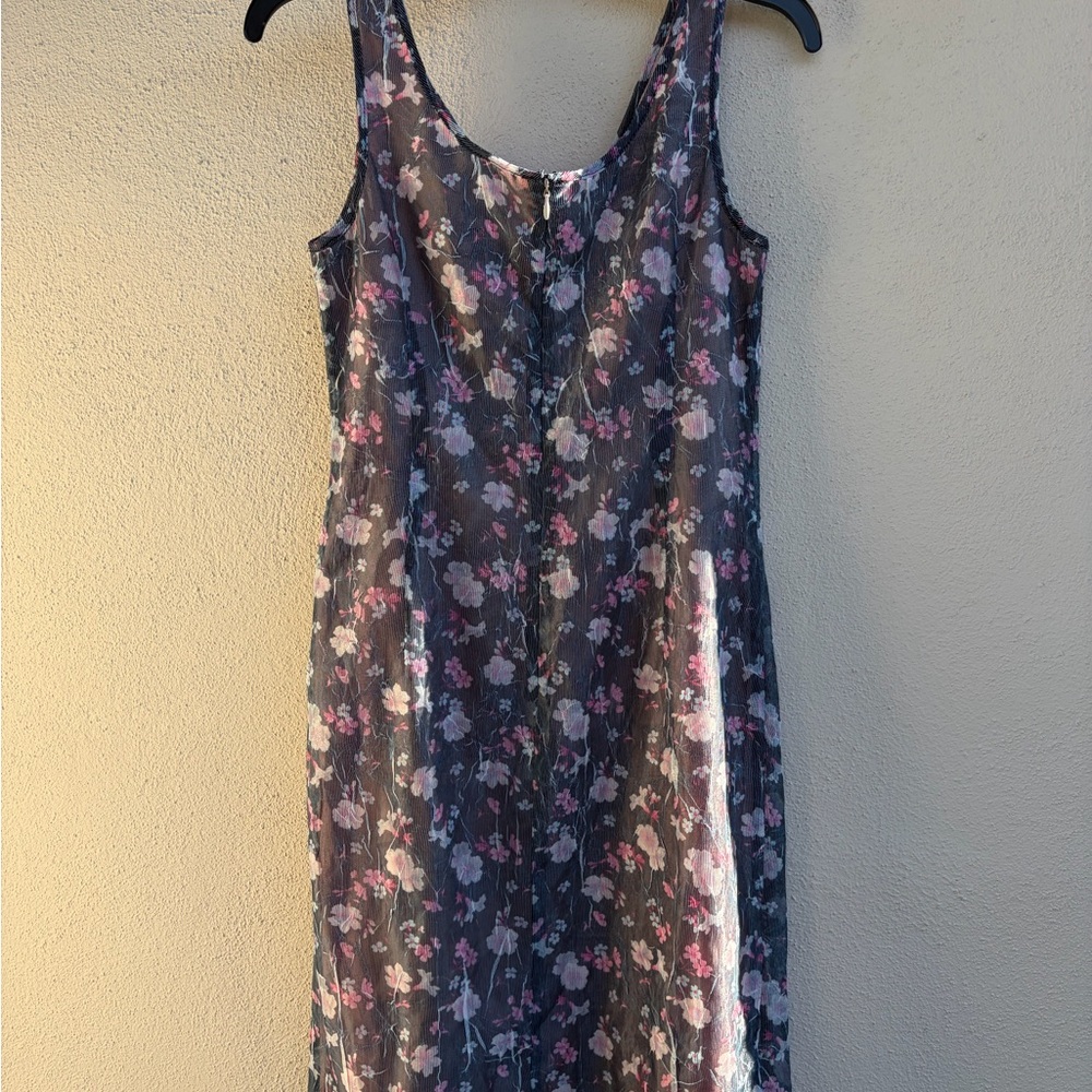 Anna Sui Blue and Black Floral Chemise size 2 - Picture 10 of 13